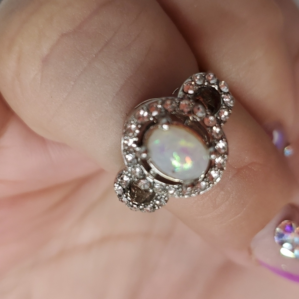 SILVER RING SIZE 5.5 5 1/2โ RHINESTONES FASHION NEW - Picture 6 of 17